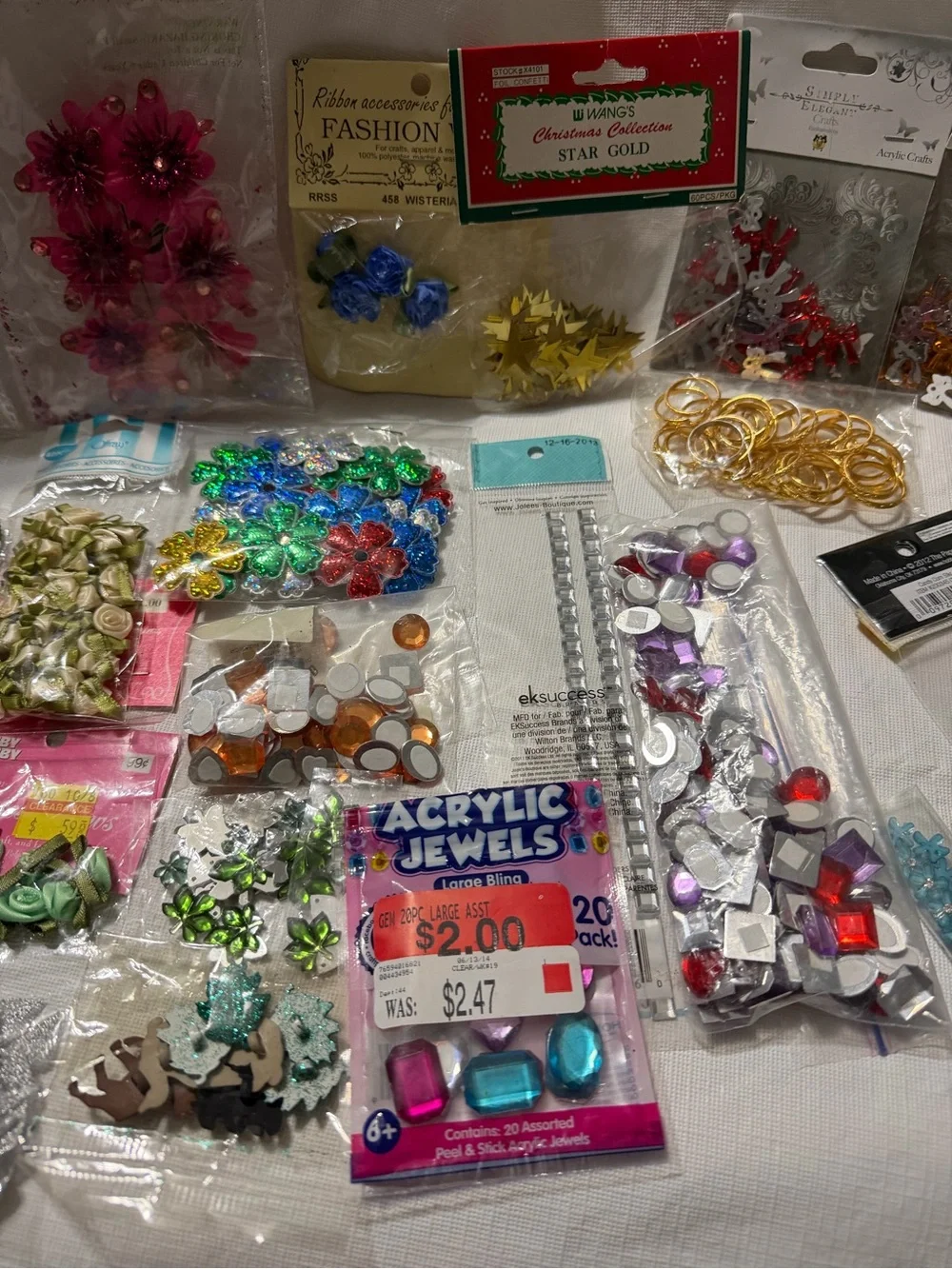 Large lot of Flowers,embellishments and bling